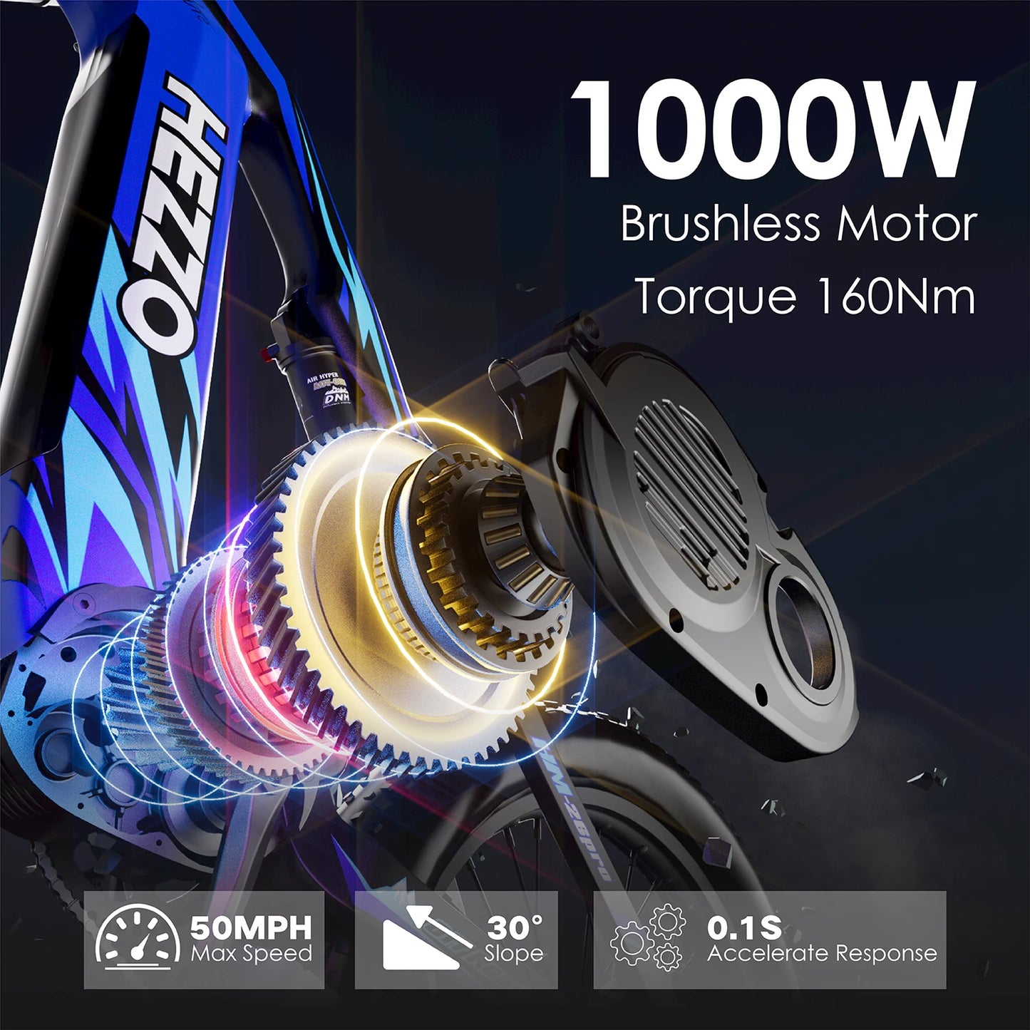 HEZZO-52V 1000W 21Ah Fat Tire Electric Bike
