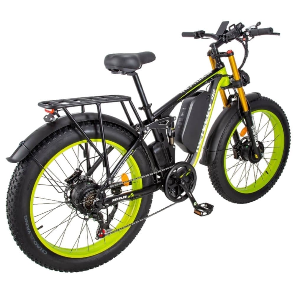 Keteles K800 Pro adult off-road electric bicycle, 2000W/1000W motors, 23AH/ 17.5Ah battery, 4.0'' fat tire full suspension ebike