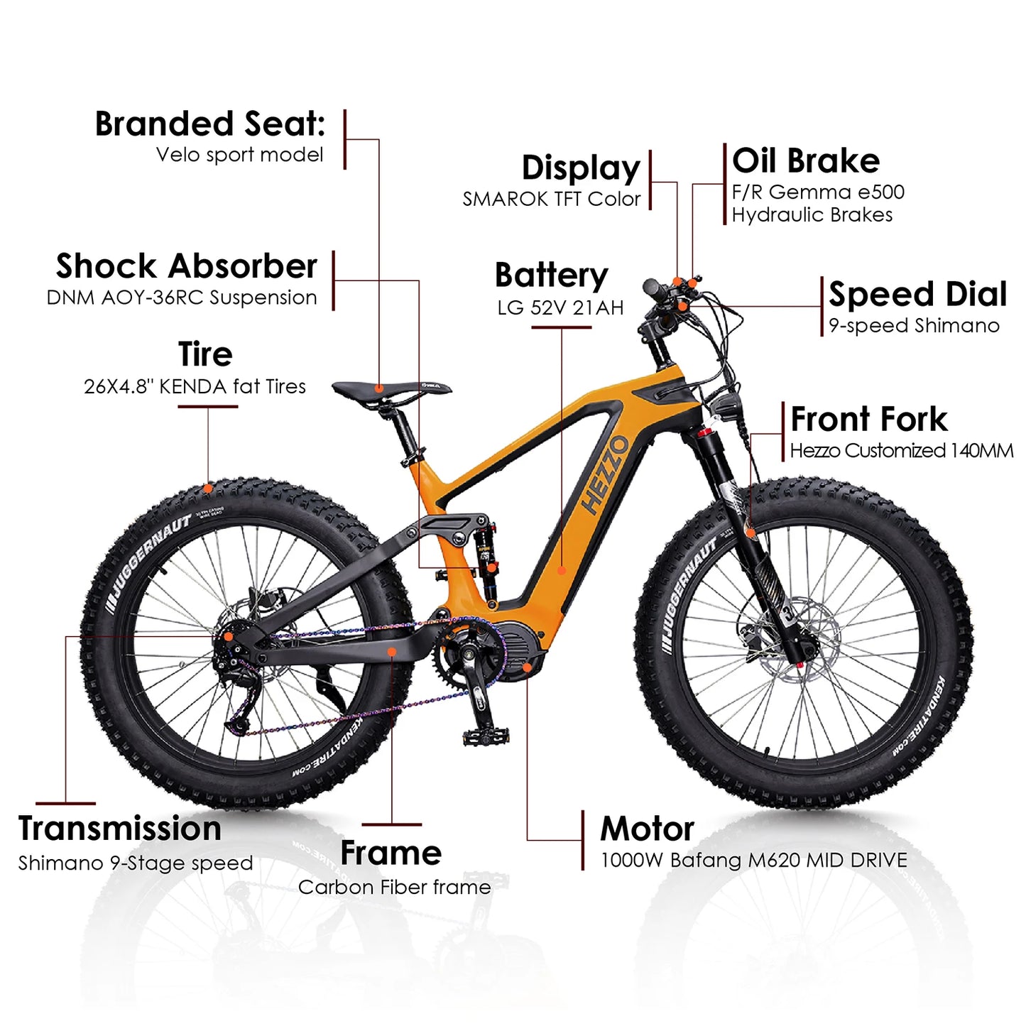 HEZZO-Carbon Fiber Electric Bike
