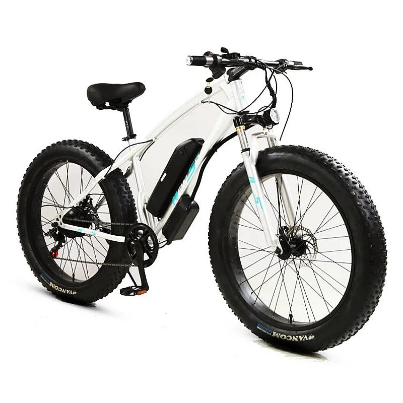 26-Inch 350W 2-Wheel Electric Snow Bicycle 48V Off-Road Fat Tire 21 Speed Gears Aluminum Fork and Alloy Rim Free Shipping
