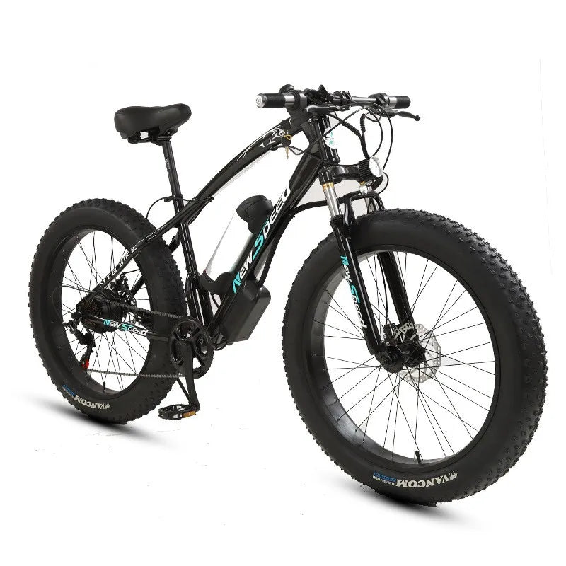 26-Inch 350W 2-Wheel Electric Snow Bicycle 48V Off-Road Fat Tire 21 Speed Gears Aluminum Fork and Alloy Rim Free Shipping