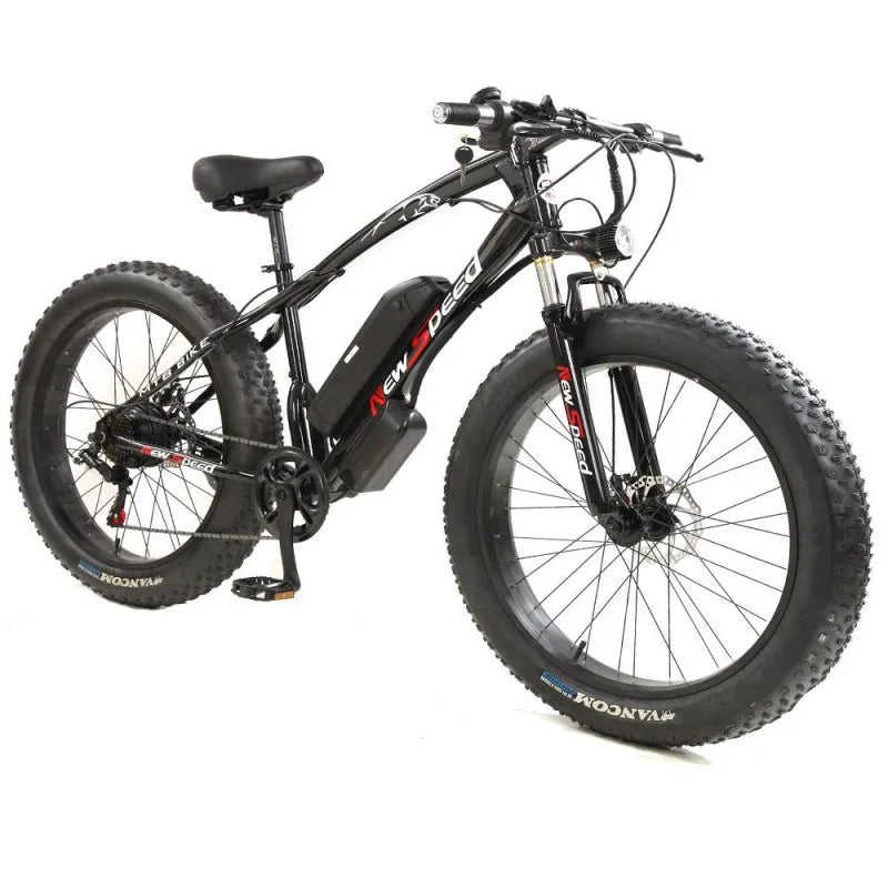 26-Inch 350W 2-Wheel Electric Snow Bicycle 48V Off-Road Fat Tire 21 Speed Gears Aluminum Fork and Alloy Rim Free Shipping