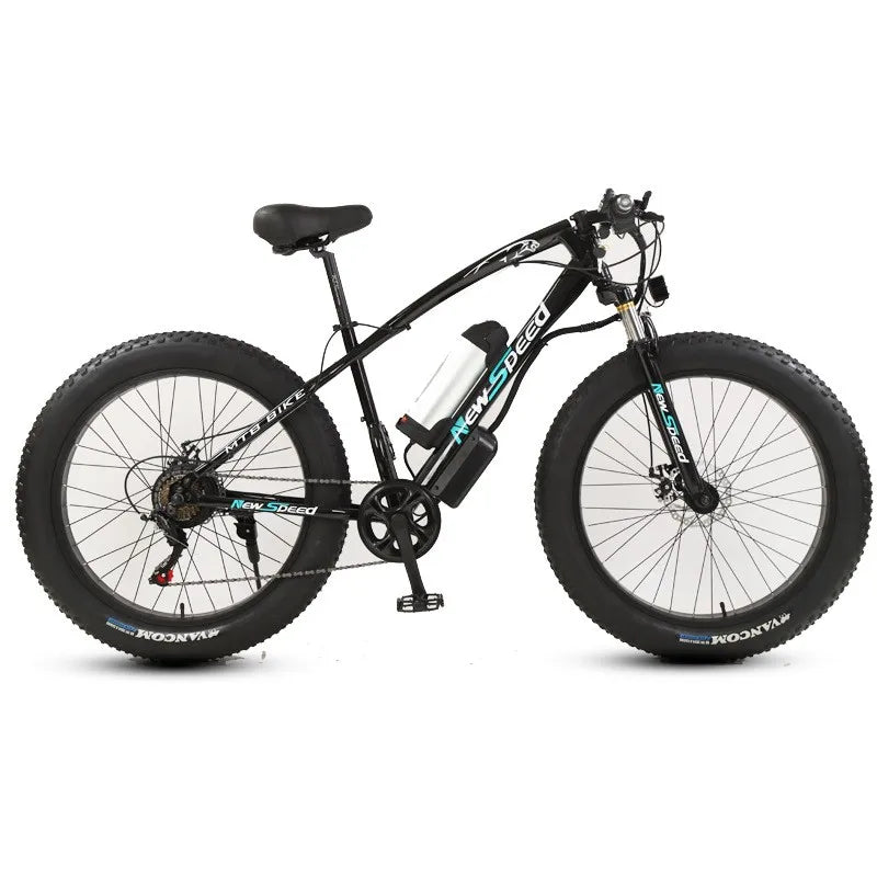 26-Inch 350W 2-Wheel Electric Snow Bicycle 48V Off-Road Fat Tire 21 Speed Gears Aluminum Fork and Alloy Rim Free Shipping