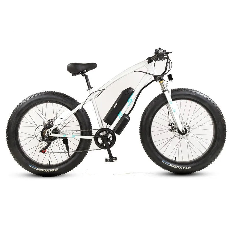 26-Inch 350W 2-Wheel Electric Snow Bicycle 48V Off-Road Fat Tire 21 Speed Gears Aluminum Fork and Alloy Rim Free Shipping