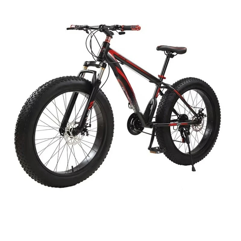 26-Inch Variable Speed Beach Snowbike Shock Absorbing Disc Brakes Mountain Wide Tires Off-Road Bike