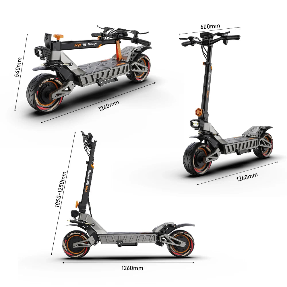 Ruitoo M6Max Dual Motor 5600W 60V27AH Fast Electrical Scooter Factory Direct Sale Adult Electric Scooter