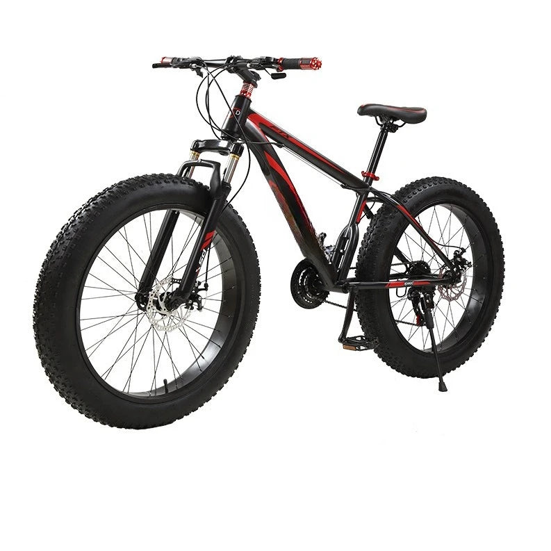 26-Inch Variable Speed Beach Snowbike Shock Absorbing Disc Brakes Mountain Wide Tires Off-Road Bike